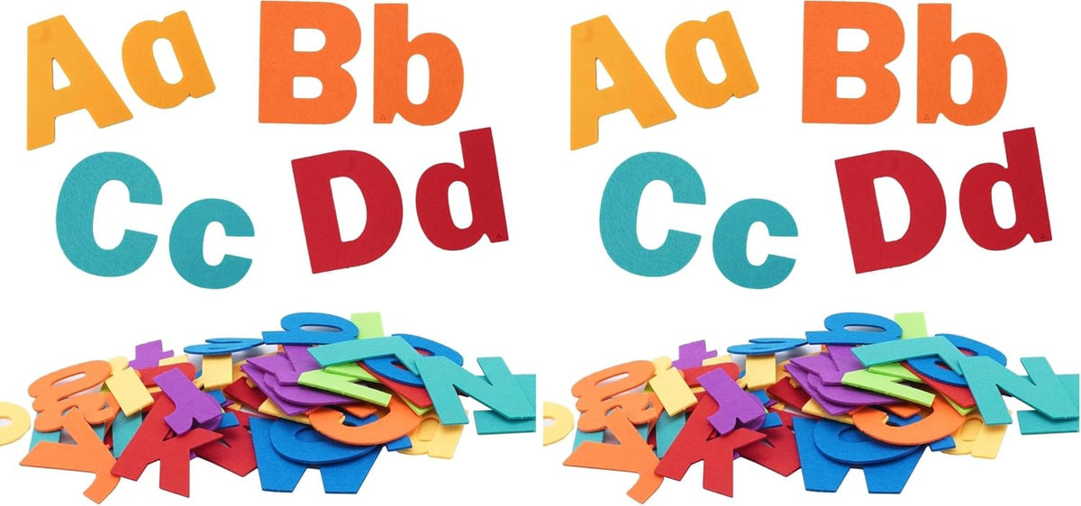 CHEFAN 104 piece felt alphabet letters set in bright colors, uppercase and lowercase - view 3