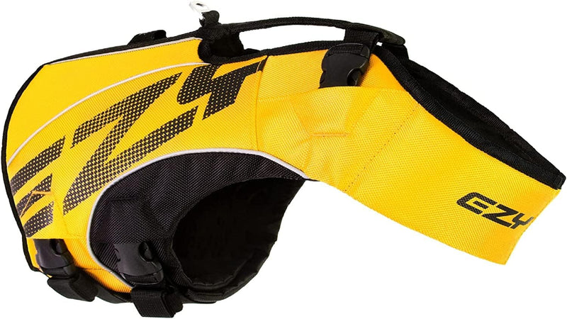 EzyDog DFD X2 Dog Life Jacket, Grab Handle, Reflective Trim - Yellow / 2XS