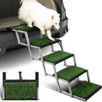 Foldable Dog Stairs for Car - Grass 5 Steps