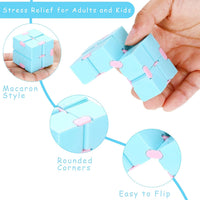 Gejoy 12 pcs Infinity Cube Toy Mini Cube Blocks Desk Toy - Macarons - image 3