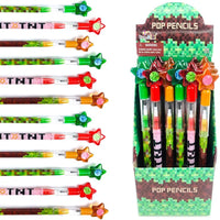 TINYMILLS 24 Pcs Pixel Miner Stackable Push Pencils
