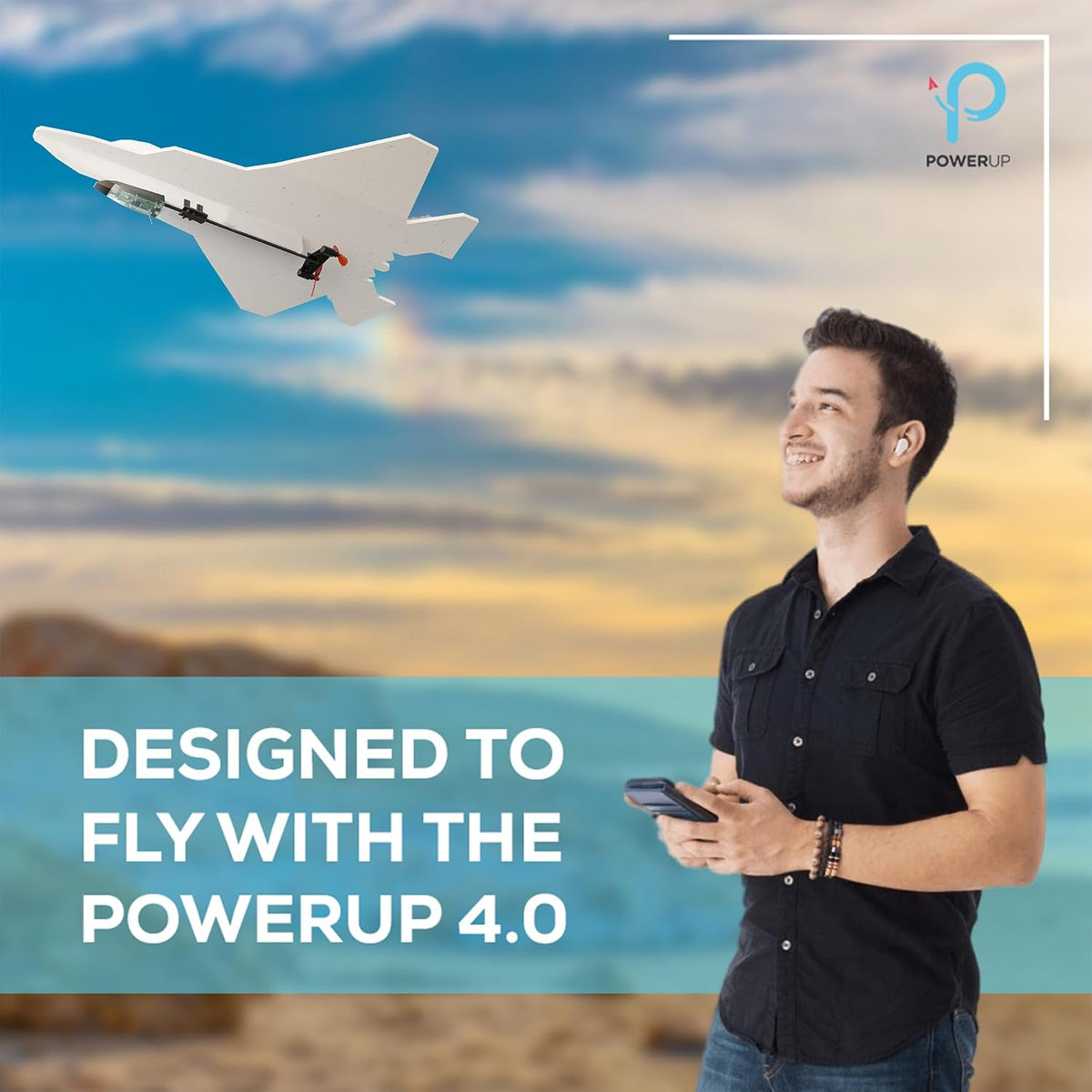 POWERUP 4.0 Dragon Paper Airplane Kit Smartphone App Controlled RC - F22 Kit - image 4