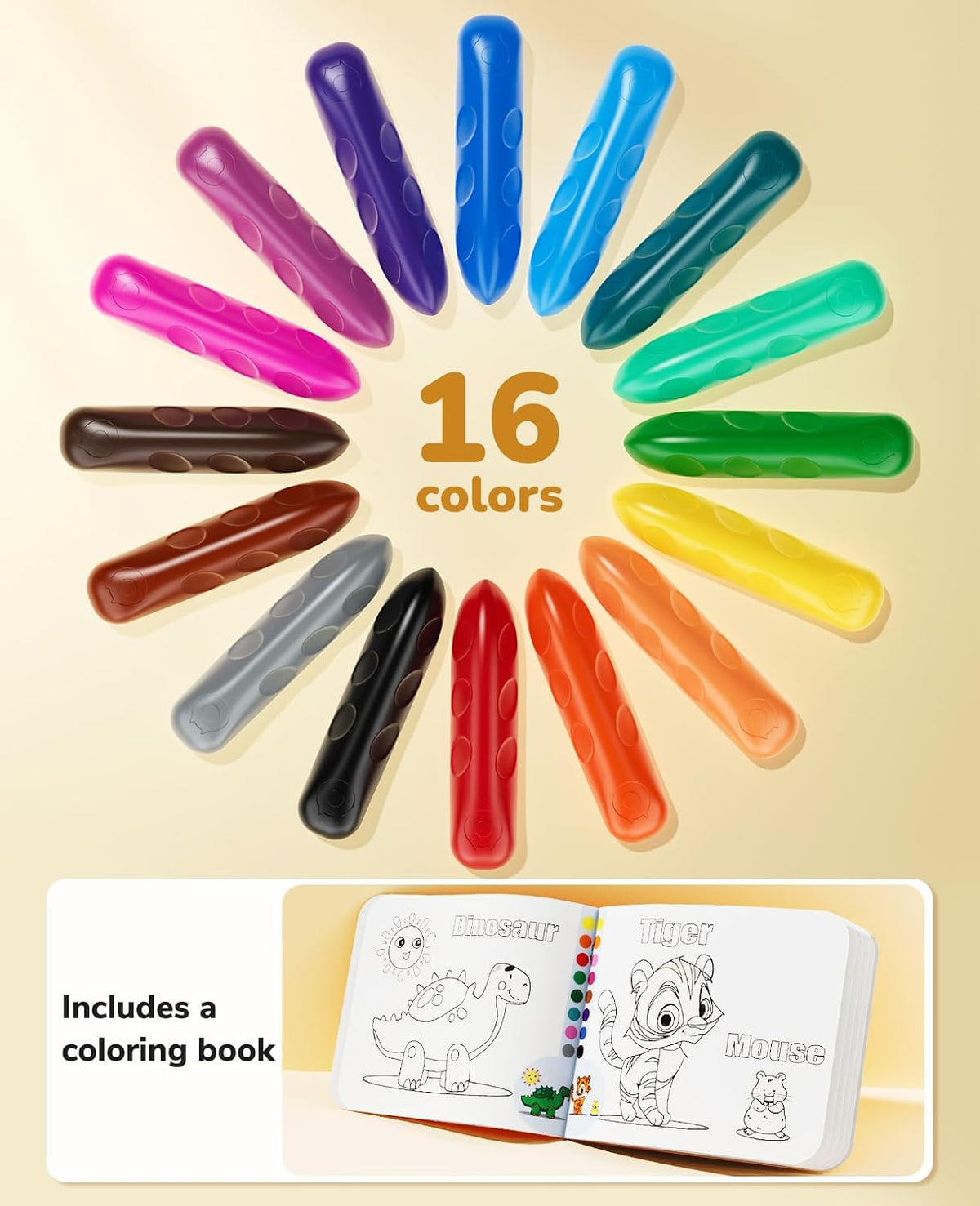 JoyCat 8 Colors Jumbo Crayons for Toddlers 1-3 - 16 - image 2