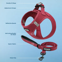 Best Pet Supplies Voyager Step-in Air All Weather Mesh Harness - Burgundy / L (Chest: 18 - 20.5") - image 2