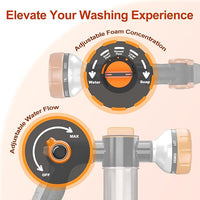 Upgraded Dog Washing Hose Attachment, Dog Shower Attachment, 8-in-1 Mode Dog Shampoo Sprayer with 3.5oz 100cc Soap Dispenser, for Pet Washing Irrigated Lawn Patio Car Cleaning