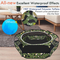 Pawaboo Small Animal Playpen, Waterproof Portable Pet Cage Tent - T-Leopard Print / 1 - image 4