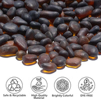 Sea Glass Stones - 0.9LB Brown Frosted Glass Pebbles Gemstones - Perfect for Aquarium Rocks, Fish Tank Gravel, Vase Fillers, DIY Crafts, and Home Decor