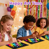 ZMLM Scratch Paper Art-Crafts Gift: 2 Pack Rainbow Notebooks Supplies - Purple - image 4