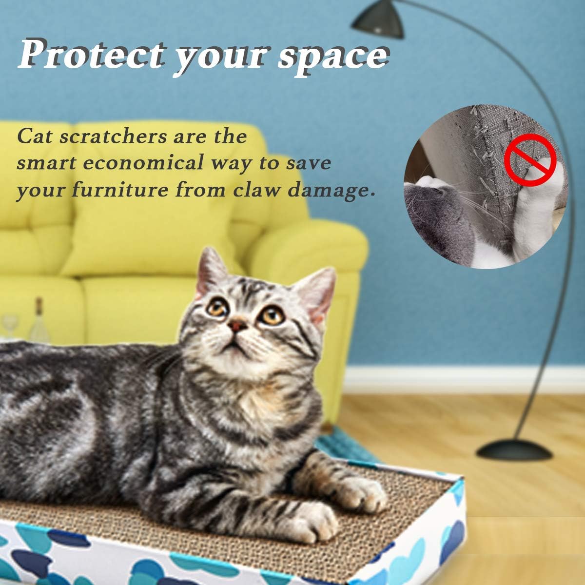 PEEKAB Cat Scratcher Cardboard Wide Scratching Board Reversible - M - image 3
