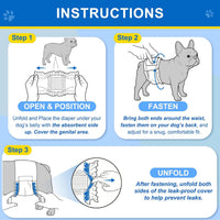 Wowflash 100 Count Dog Belly Bands for Male Dogs - Medium - image 4