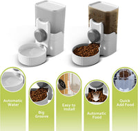 Hanging Cage Auto Pet Food Bowl Water Bottle Dispenser - Grey - image 4