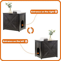 Cat Litter Box Enclosure, Hidden Litter Box Furniture - Dark Grey / 23.6"L x 19.7"W x 21.7"H - image 4