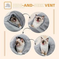 PAWZ Road Cat Tunnel 51 Inches Long Cat Toys Collapsible Tunnel 12 Inches in Diameter Large Cats Tube for Big Cats,Rabbits and Puppy- Large