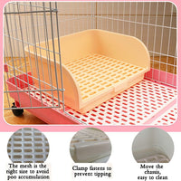 Large Rabbit Litter Box Corner Bedding Box Chinchilla Toilet Trainer - WHITE - image 2