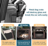 PETSFIT Dog Travel Crate, Soft Sided Dog Crate, Easy to Set Up - 30.0"L x 20.0"W x 19.0"H / Brown - image 2