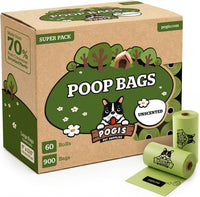 Pogi's Large Dog Poop Bags, Single Roll, Leak-Proof - 900 Count (Pack of 1) / Unscented