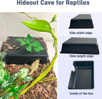 Reptile Hide Cave, Snake Hide for Ball Python & Gecko - Black / Large (2 Count) - image 2