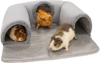 Guinea Pig Hideout Tunnel with Warm Bed for Small Pet 3 Cave Small - White