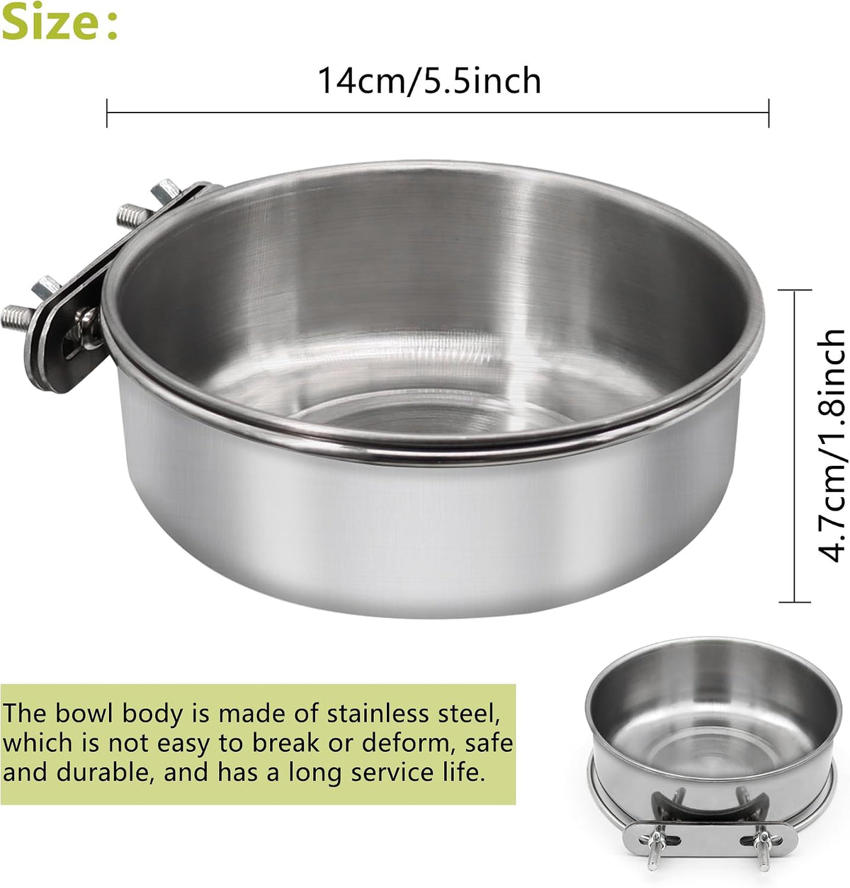 Large Bird Feeding Dish Cups with Clamp Holder - Large / 1 Pack - image 2