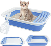 Fhiny Open Cat Litter Box - Blue-M / 1PCS