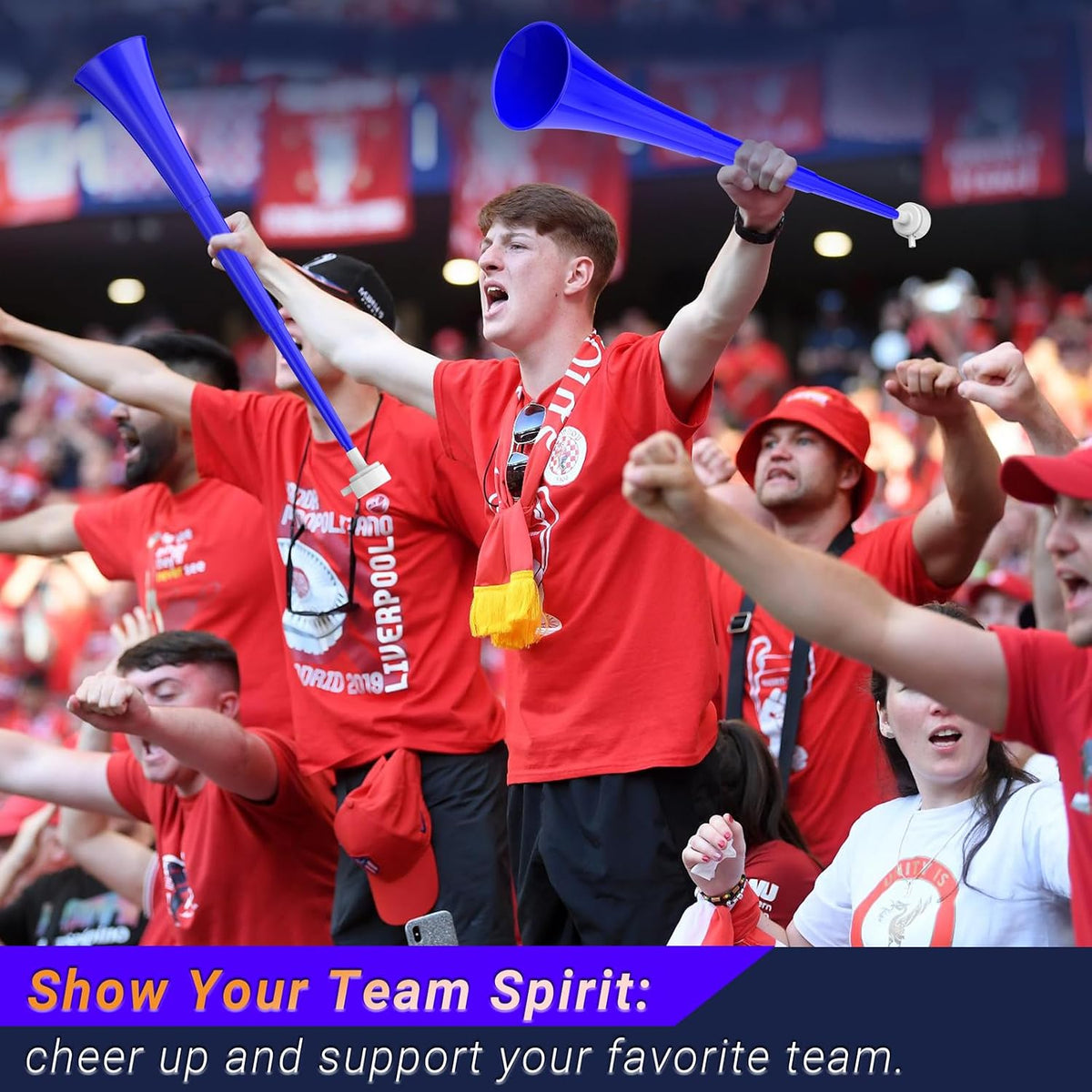Collapsible Stadium Horn 24 Inch Vuvuzela Trumpet Blow Horns - Blue - image 3