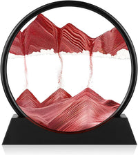 GEKETY 3D moving sand art picture in a round glass frame with layered blue sand - view 6
