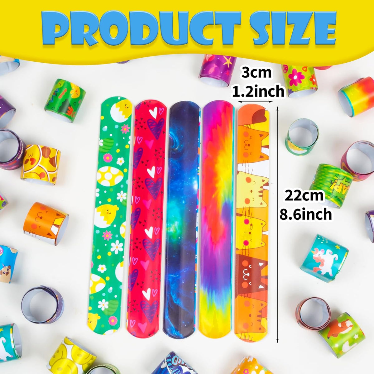 RICEDUO 60 Pcs Slap Bracelets for Kids - image 2