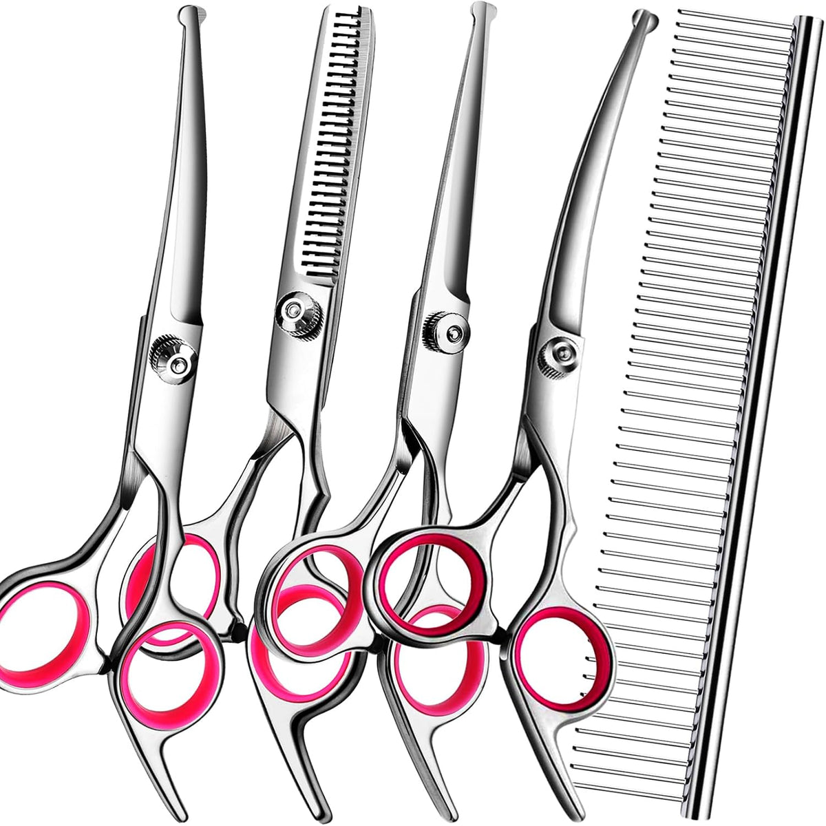 Dog Grooming Scissors Kit - Pink 5 Piece / 5