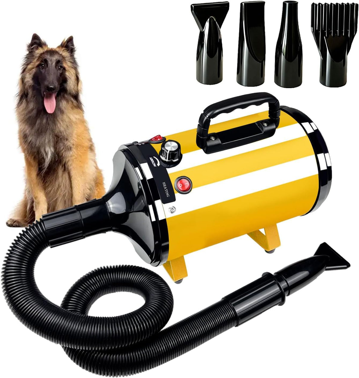 Dog Dryer High Velocity Professional Pet Grooming Dryer – Essentials for Dogs - Yellow