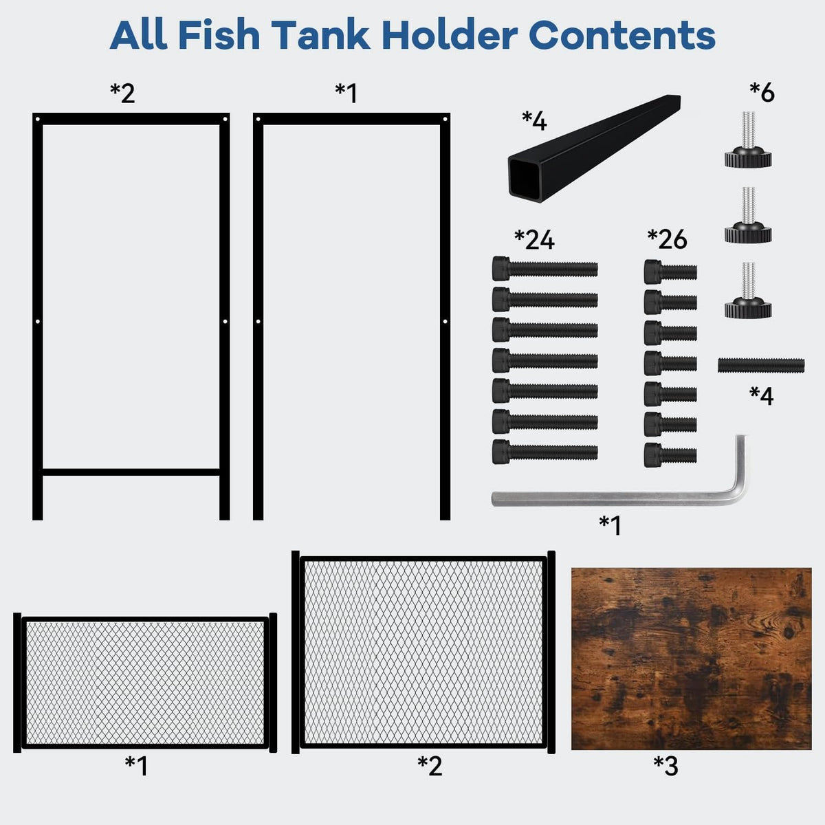 20-30 Gallon Fish Tank Stand, 31.5" L x 15.7" W x 31.4" H, Black – Essentials for Fish - image 3