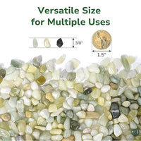 GreatBuddy 5-lb Decorative Rocks for Indoor Plants, 3/8" Jade Pebbles for Planters, Gravel for Succulent, Vases, Bamboo, Garden Landscaping, Crafts, Aquariums, Natural Polished