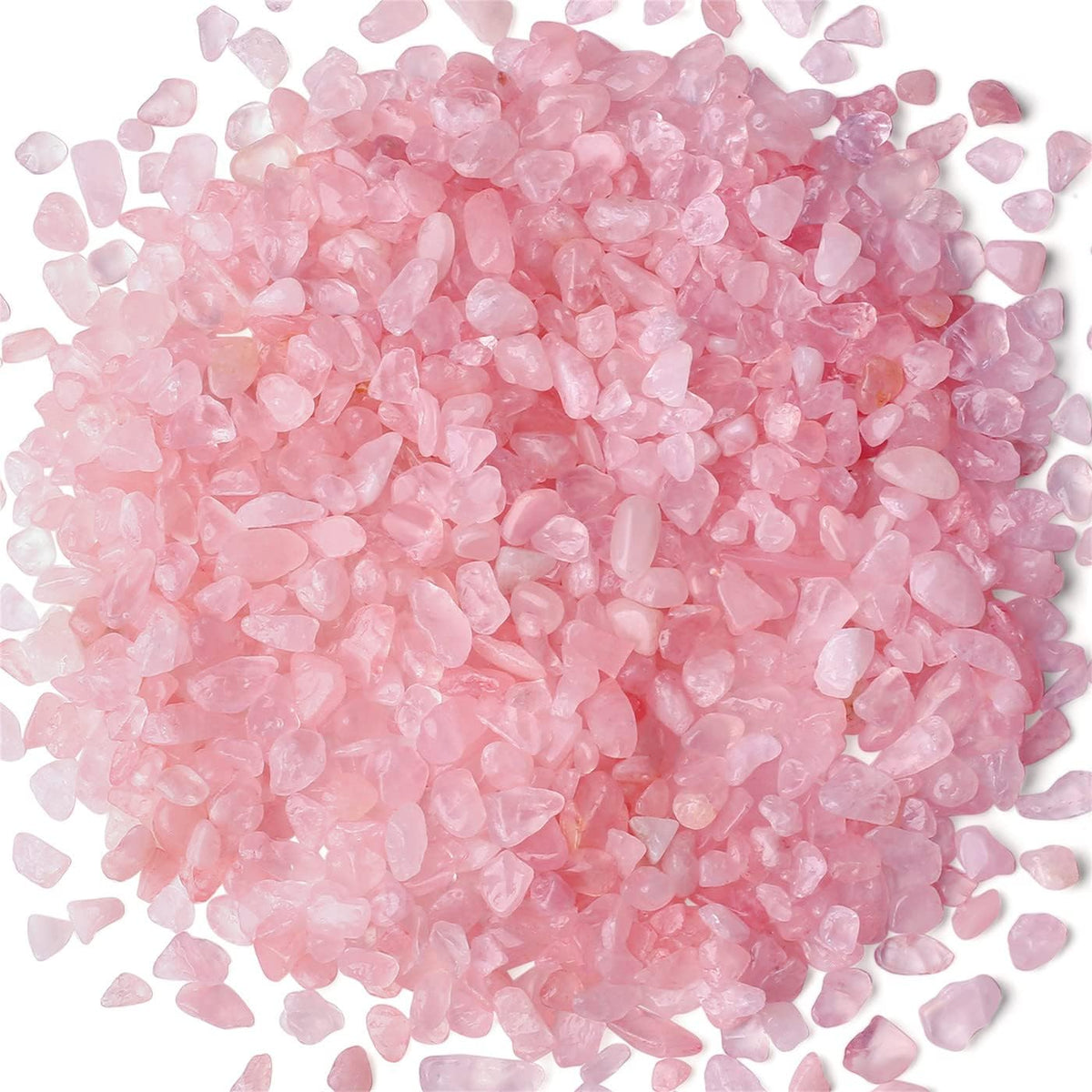 Fluorite Aquarium Gravel Rocks Natural Tumbled Healing Crystal Chips - Rose Quartz / 0.44 Pound