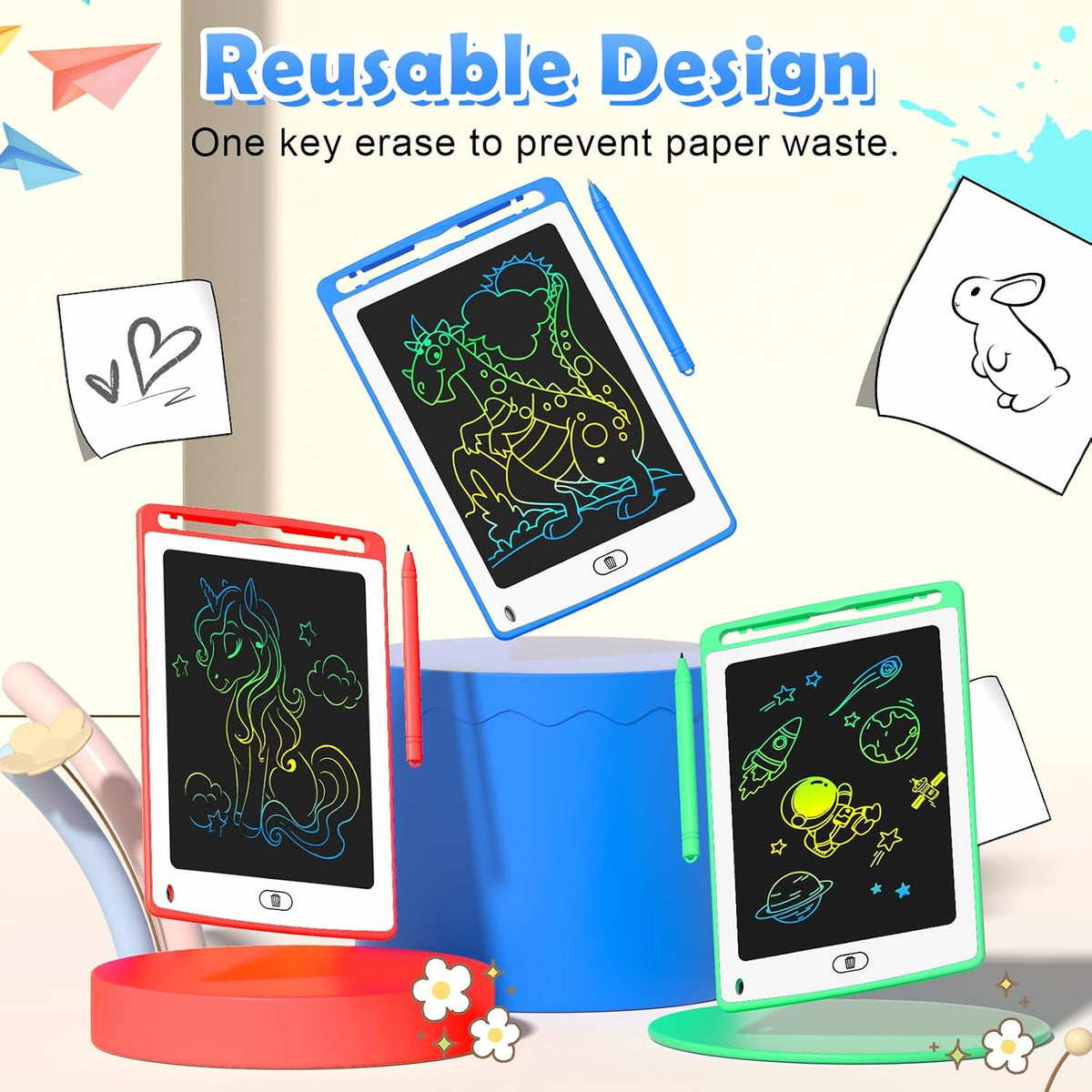 4 Pack LCD Writing Tablet for Kids - Multicolor - 24 Pack - image 2