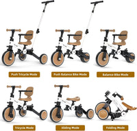 Glaf white toddler tricycle with parent push handle - view 20