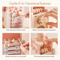 Youuys wooden activity cube, 11-in-1 Montessori toy in mushroom design - view 8