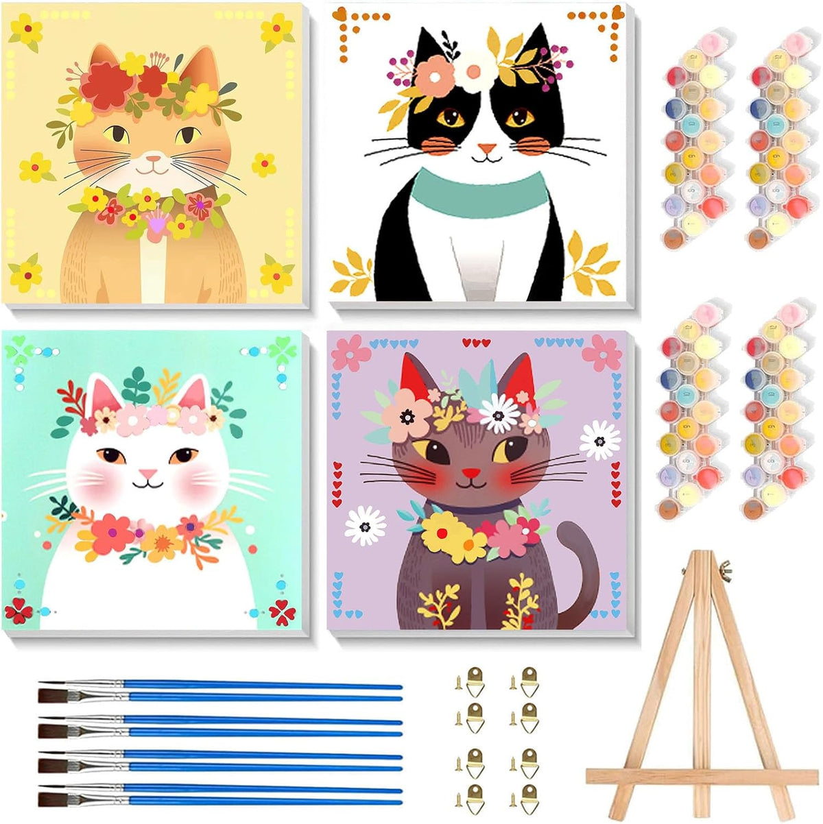 4 Pack Butterfly Paint by Number for kids Wooden Frame - BKH2013+BKH2014+BKH2015+BKH2016