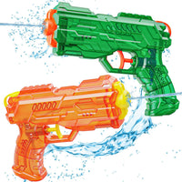 JouJueBoo 2 pack water guns for kids with clear 180cc tanks, blue and green