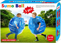 SUNSHINE-MALL 2 pc Sumo Balls for Kids, Bubble Bounce Ball - blue+blue