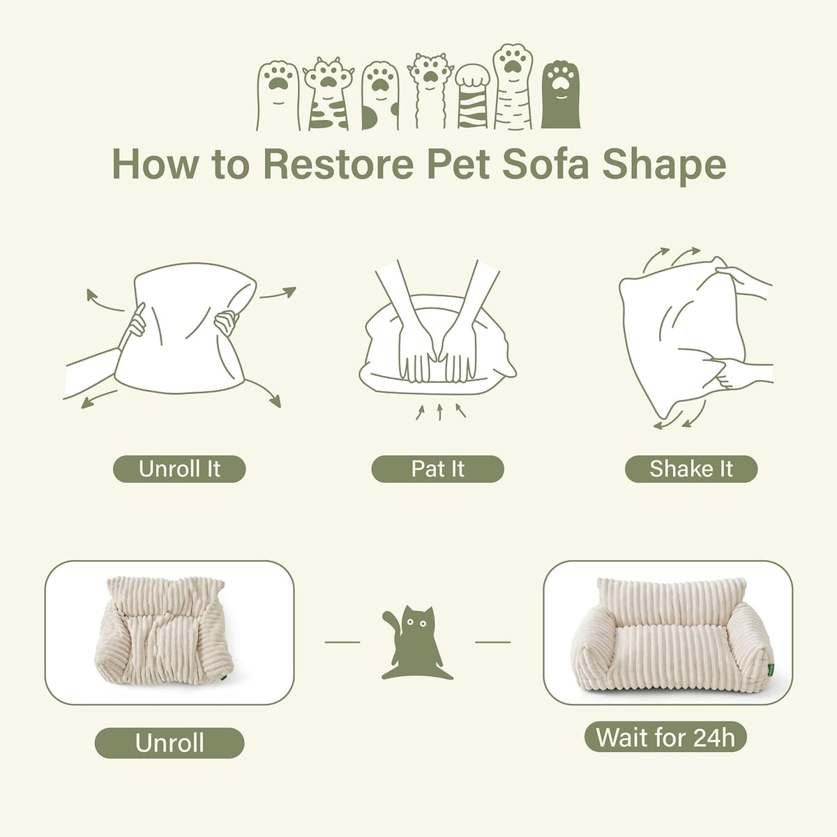 Cute Couch Bed for Pets, Supportive Cat Sofa for Indoor Cats - 24.0"L x 18.0"W x 10.0"Th / Blue - image 4