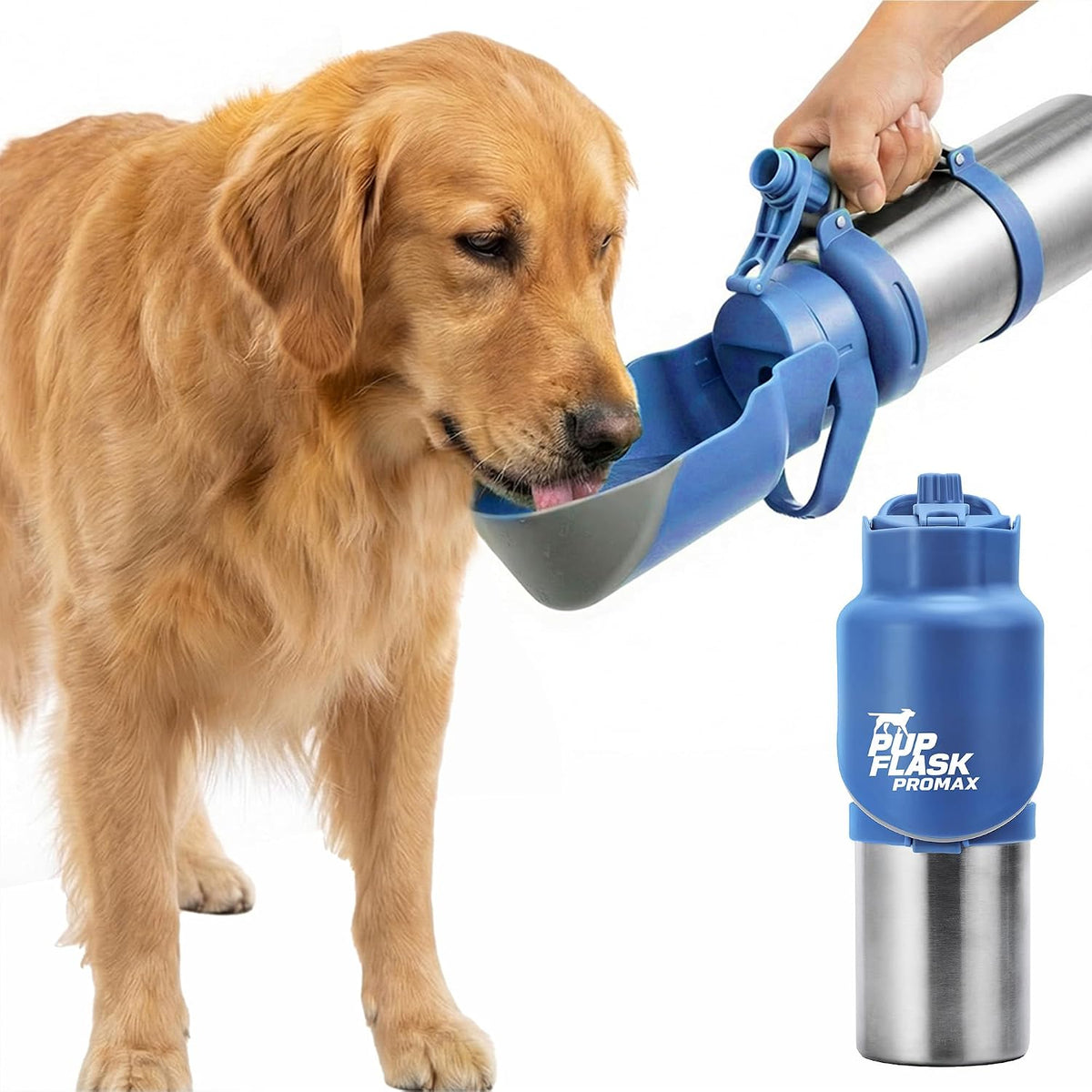 PupFlask Pro Portable Insulated Dog Water Bottle - Blue / 50 Ounce