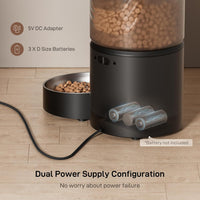 IMIPAW PET Automatic Cat Feeder: 3L Auto Food Dispenser with Timed - Black+Stainless Bowl - image 3