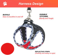 Hipubby Dog Harness Small Sized and Leash Set - Black Red / M (Chest: 16.8"-18.5") - image 3