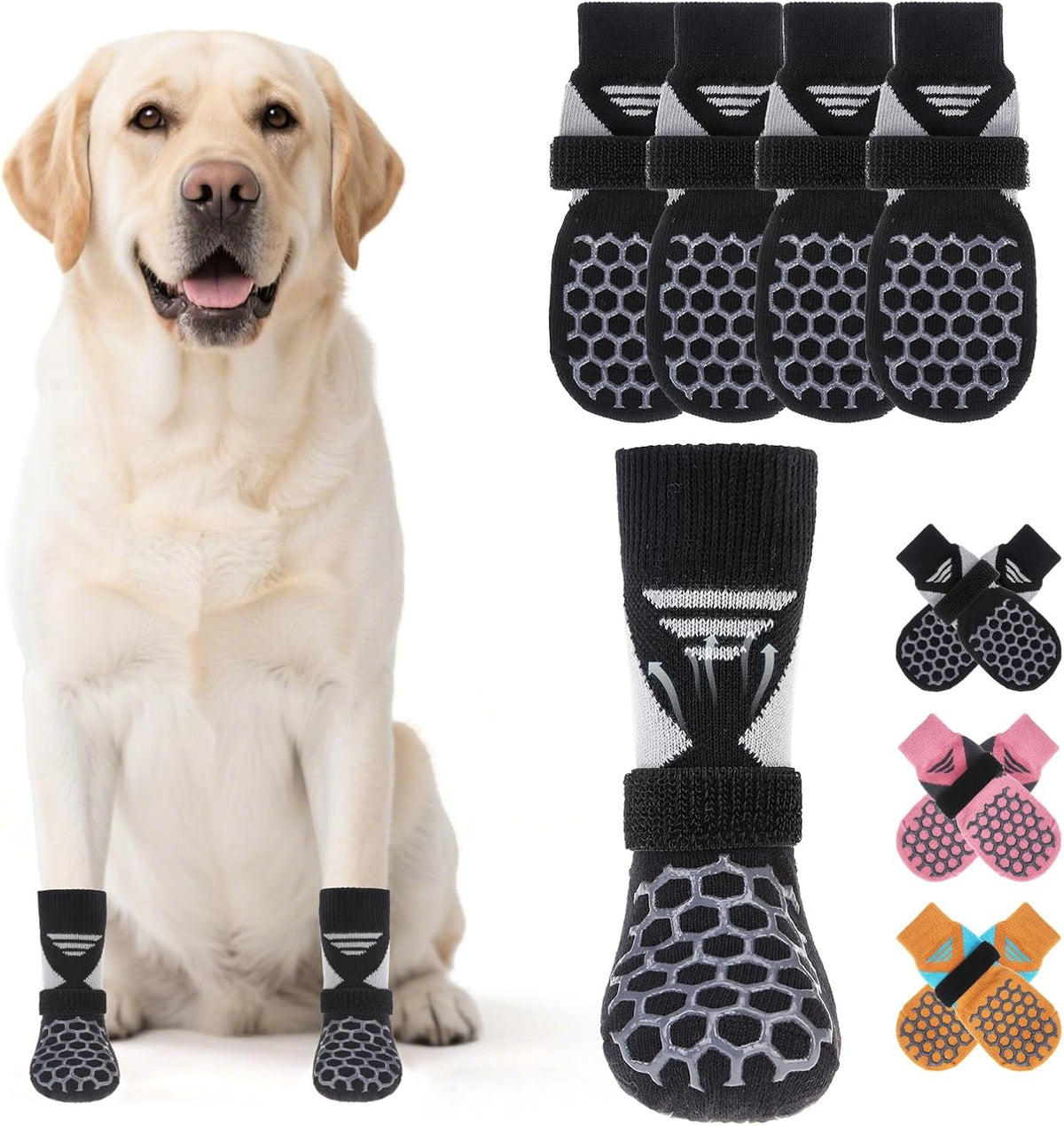 Dog Socks Shoes for Hot Pavement - Black / Medium(4 Pack)