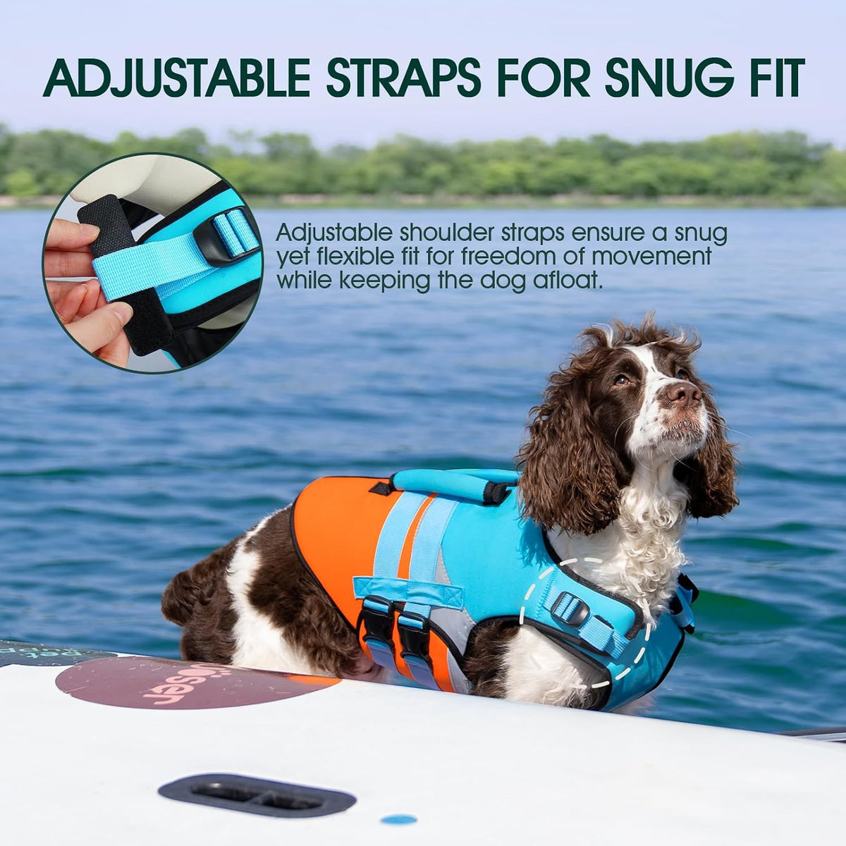 Kuoser Dog Life Jacket with Rescue Handle - Small (Chest Girth:16.9-21.3'') / Blue - image 4