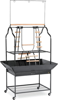 Prevue Pet Products Parrot Play Stand with Wheels, Black - Large