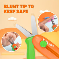 Safety Scissors for Kids, 3Pcs Retractable Toddler Scissors for Preschool – Fun for Kids & Family - Assorted - image 2