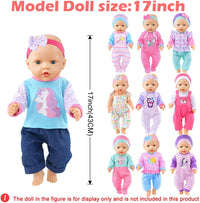 10 Sets Baby Doll Clothes and Accessories Include Rompers Outfits - 10 Sets Doll Clothes - image 2