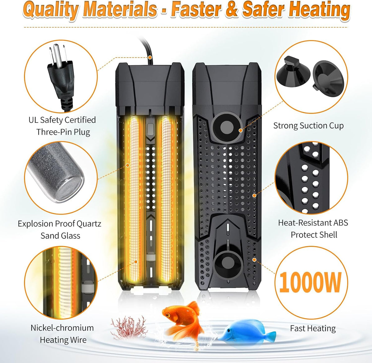 Submersible Aquarium Heater - 1000W for 120-300 Gallon - image 3