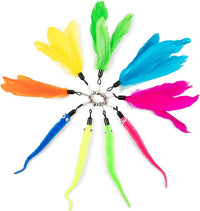 PAWSITIVE Interactive Cat Toys - Retractable Feather Wand with Refill Set 12PCS - Perfect for Indoor Cats to Chase, Exercise & Bond with Their Owners