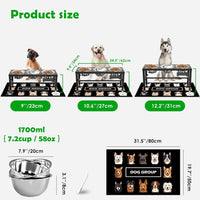 SHAINFUN Elevated Dog Bowls with Slow Feeder & Mat for Medium - Black-1.7L-Three - image 4